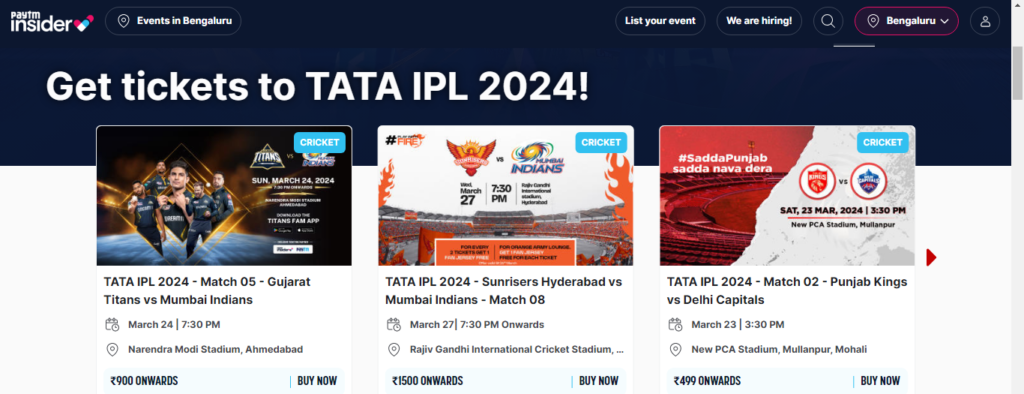 Book IPL Tickets Online